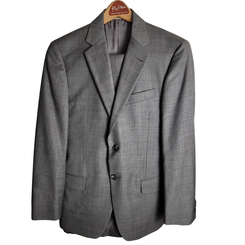 Joseph Abboud Suit Mens 36S Grey 100% Wool 2-Piece Jacket and Pants Set